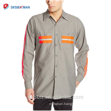 Hi Vis Polyester Cotton Long Sleeves Work Shirt High Visibility Safety Reflective Uniform Shirt Wholesale